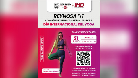 Invita Gobierno de Reynosa a celebrar el Día Internacional del Yoga