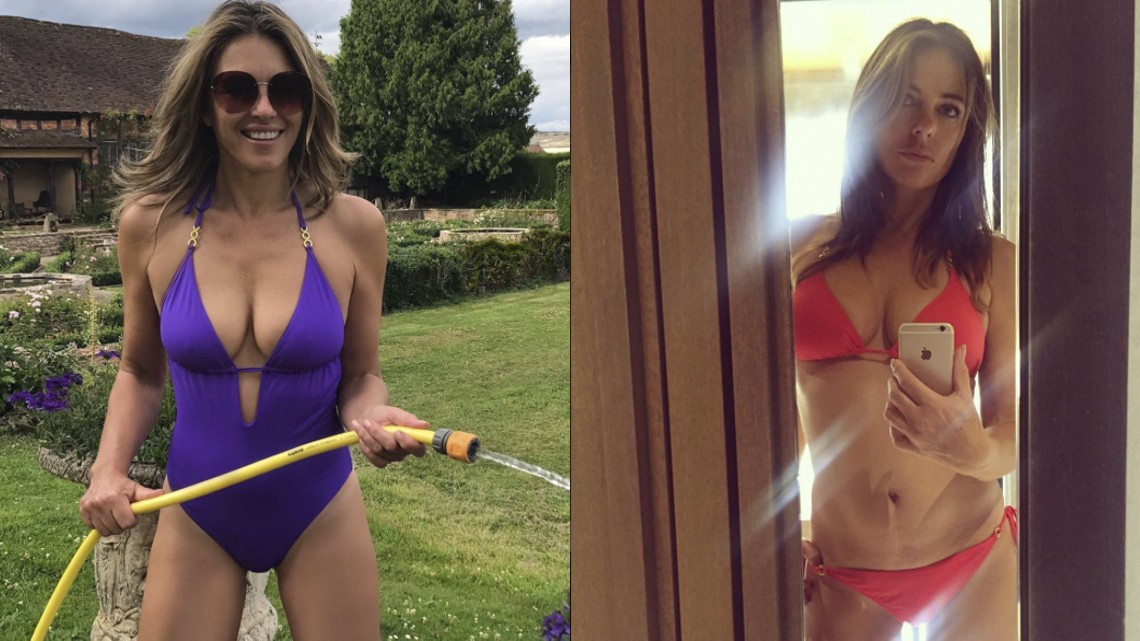 Elizabeth Hurley celebra el día del bikiny a sus 52 años