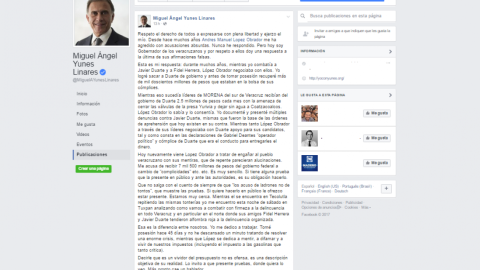 Yunes llama "vividor" a AMLO tras acusaciones de corrupción