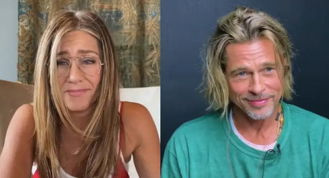 Coqueto reencuentro virtual entre Aniston y Pitt