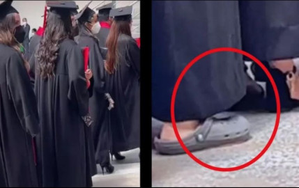 “Humilde, pero triunfadora”: Joven asiste a su graduación en chanclas