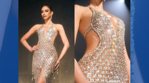 Miss Tailandia rinde homenaje a sus padres con traje hecho de "basura" y diamantes