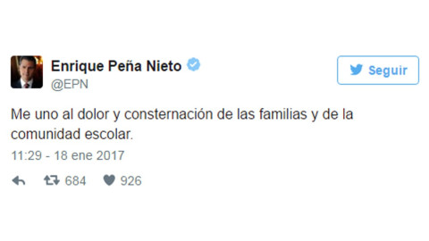 EPN lamenta tiroteo en escuela de Monterrey