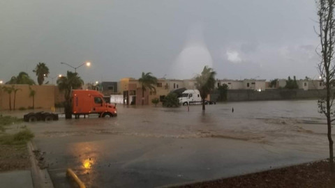 Se registra tromba en Nuevo Laredo