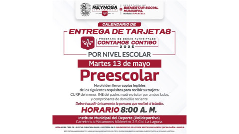 Entregará Carlos Peña Ortiz Becas de Preescolar este martes 13 de mayo