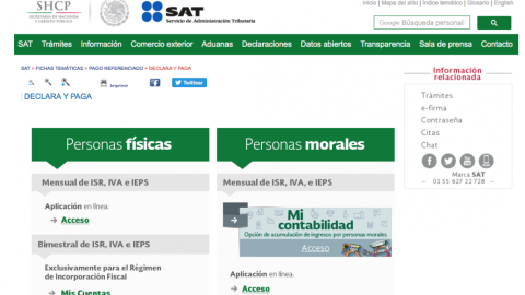 SAT presenta declaración en línea