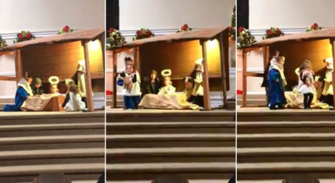 ¡Escandalo en pesebre! Oveja se roba al niño Jesús 
