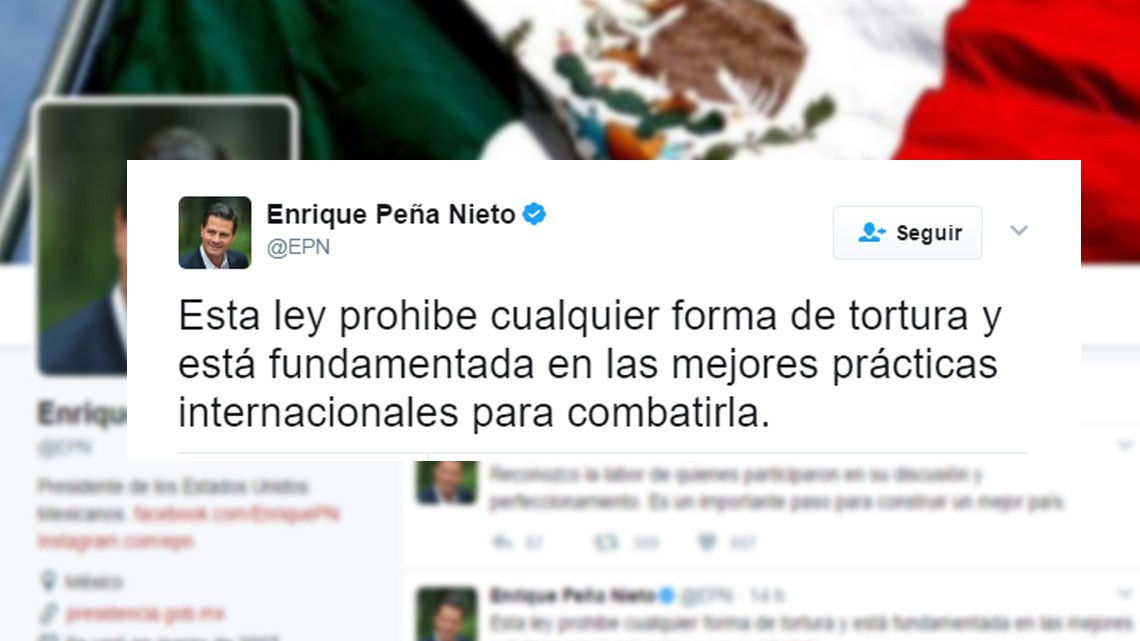 Reconoce EPN al Congreso por aprobación de ley contra tortura