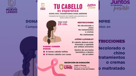 Invita Gobierno Municipal a donar cabello en favor de víctimas de cáncer
