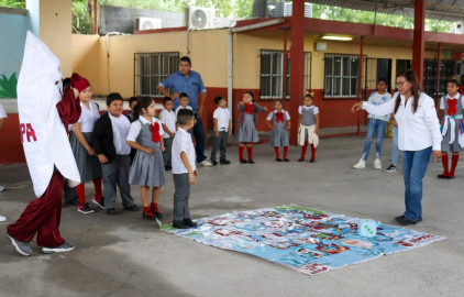 Llevó COMAPA mensaje de concientización sobre el uso del agua a Primaria Himno Nacional