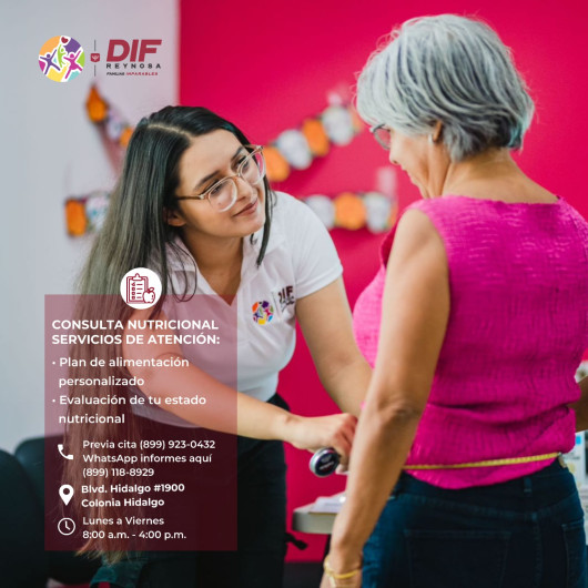 Ofrece DIF Reynosa consultas nutricionales gratuitas