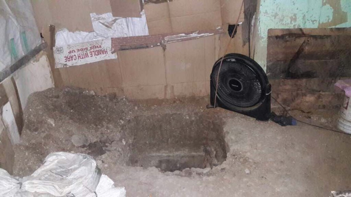 Imágenes del túnel por donde escaparon reos en Cd. Victoria