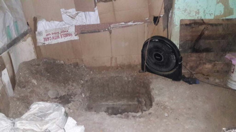 Imágenes del túnel por donde escaparon reos en Cd. Victoria