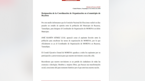 Nombran a “JR” coordinador de MORENA en Reynosa