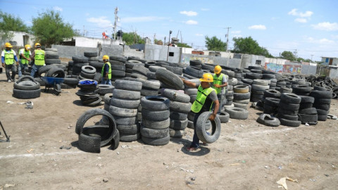 Benefician a Reynosa con trituradora de llantas