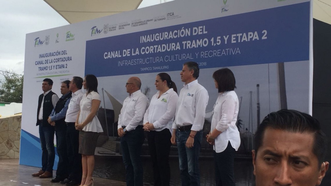 Inaugura Gobernador de Tamaulipas el canal de la Cortadura