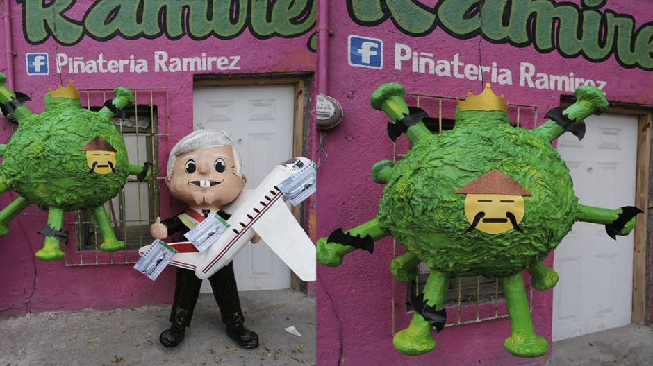 ¡Llega el Coronavirus y avión presidencial a Tamaulipas! Piñatas de Reynosa se vuelven tendencia 