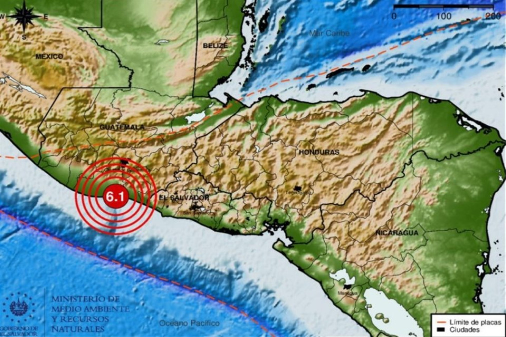 Sismo de magnitud 6 sacude Guatemala y El Salvador