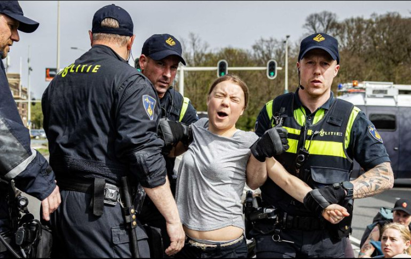 La activista climática Greta Thunberg fue arrestada en Holanda