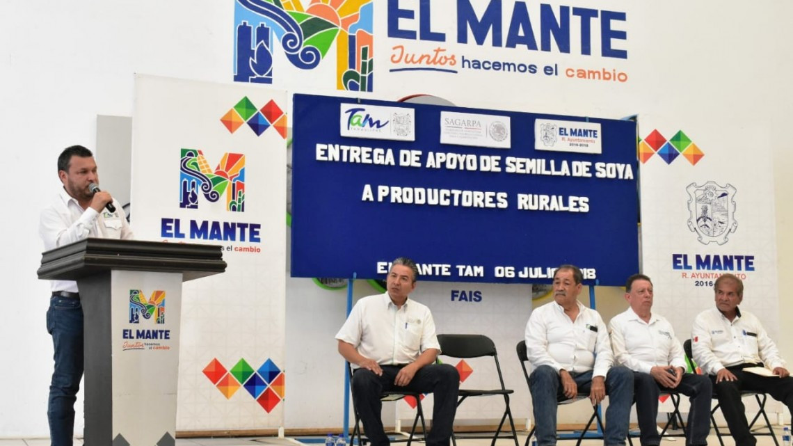 Productores de El Mante son beneficiados con la entrega de semilla de soya