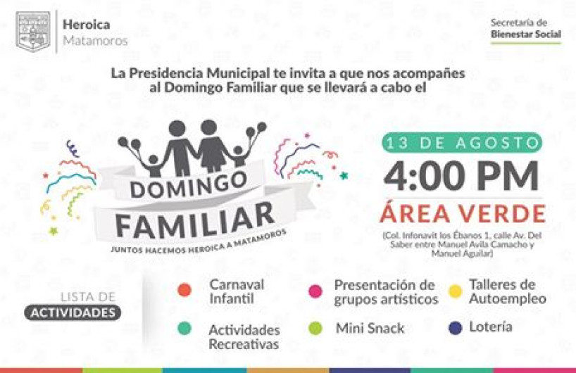 Ayuntamiento invita a "Domingo Familiar"