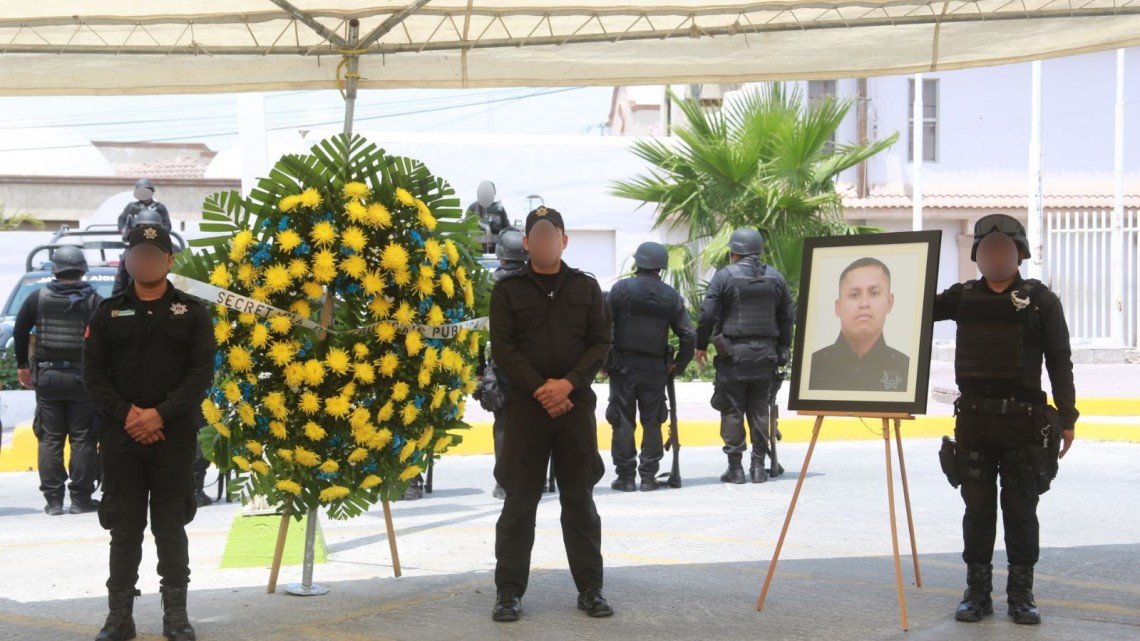 Policía Estatal fallecido es despedido con honores por SSP