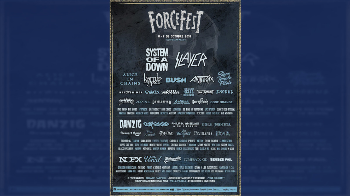 Slayer y System of a Down participarán en el Force Fest 2018 