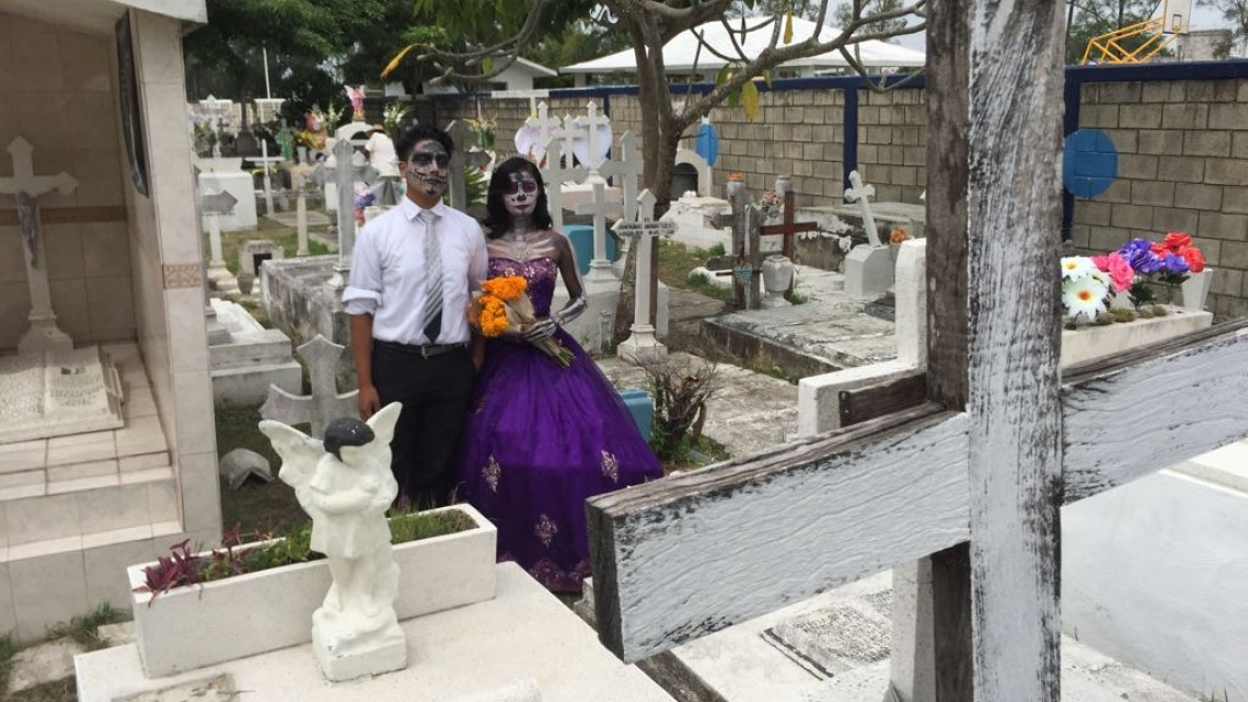 La "catrina" en cementerios del sur de Tamaulipas