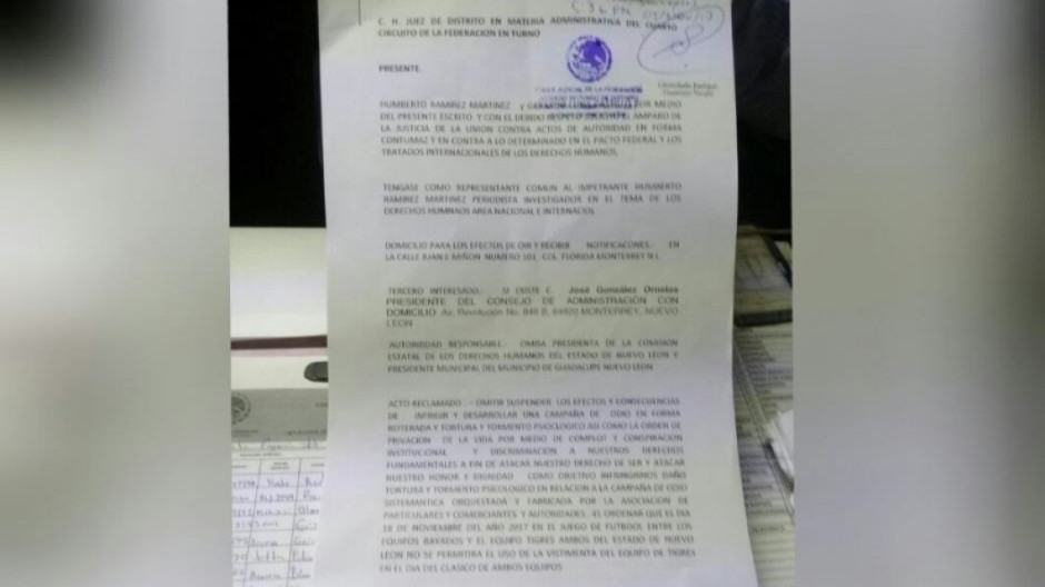 Aficionados de tigres presentan amparo contra rayados 