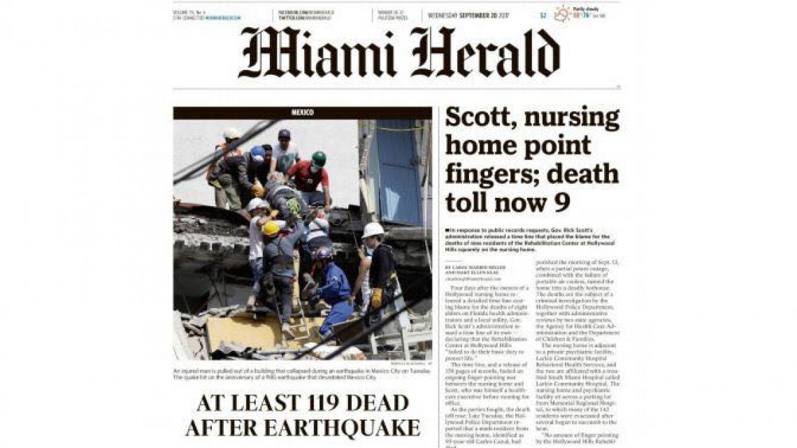 Sismo de México en portadas internacionales