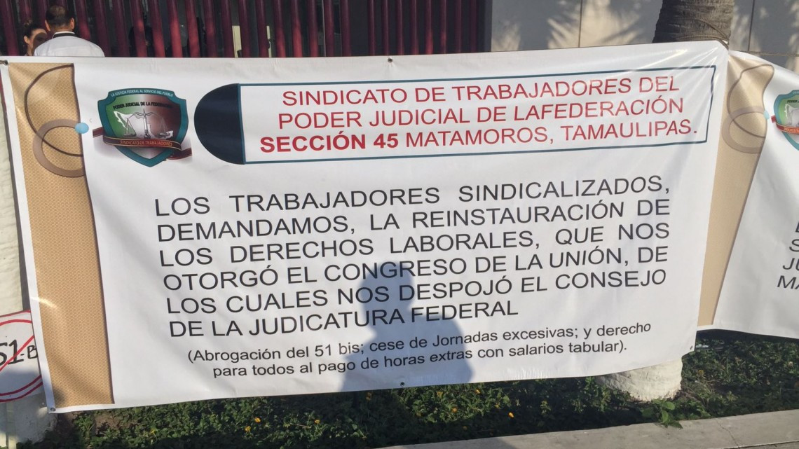 Sindicalizados del poder judicial se manifiestan