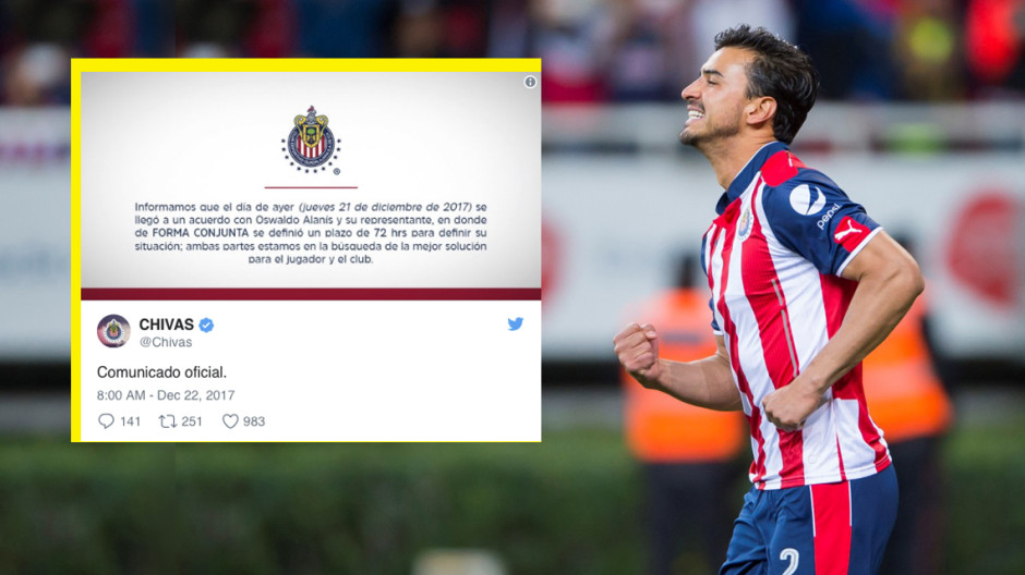 Chivas anuncia acuerdo con Oswaldo Alanís