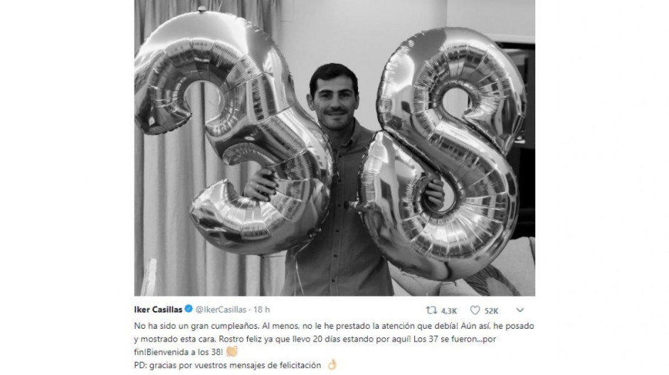 El mensaje de Casillas para celebrar su cumpleaños