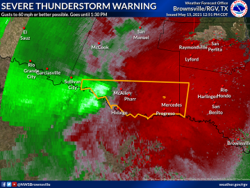 Emiten alerta por tormenta eléctrica severa para el sur del condado de Hidalgo