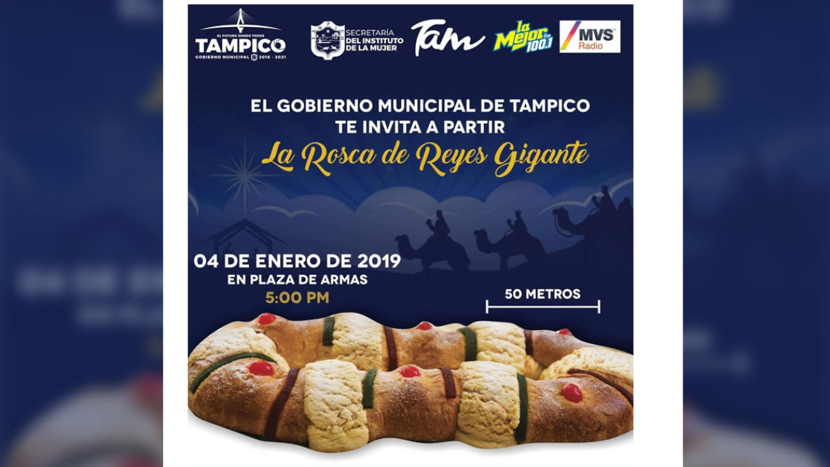 Gobierno de Tampico creará la rosca de reyes gigante