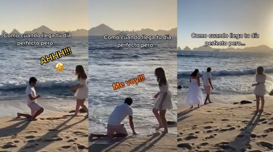 Hombre pide matrimonio en la playa y pierde el anillo en el mar 