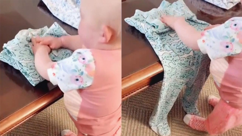  Niña muestra como dobla su ropa y se viraliza en redes 