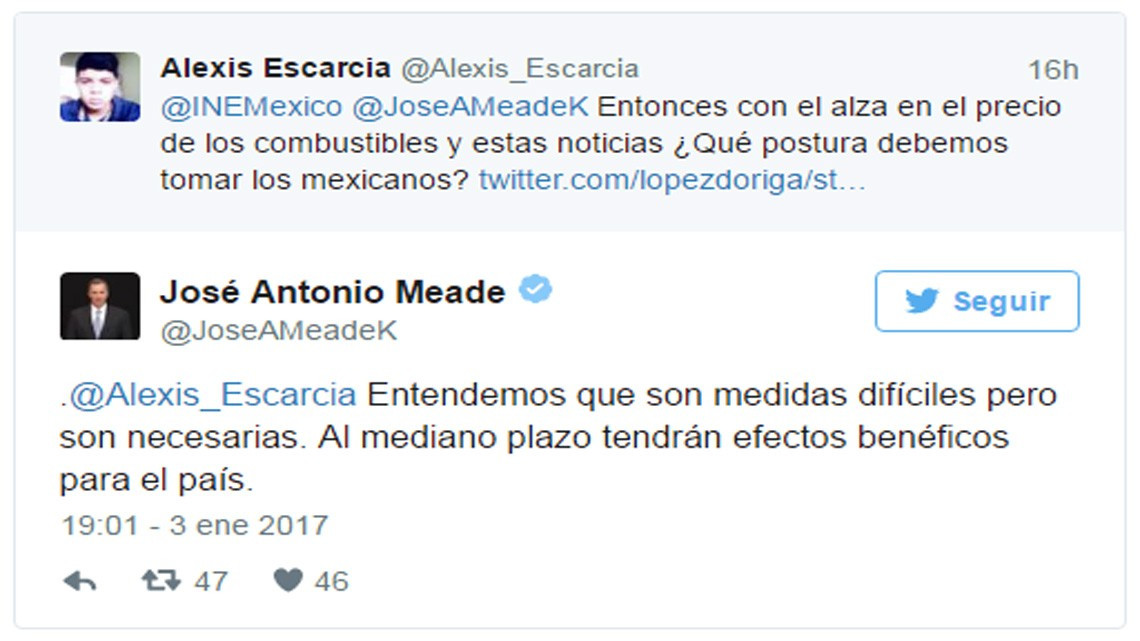 Usa Twitter Meade para explicar el "gasolinazo"