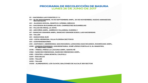 Programa de recolección de basura