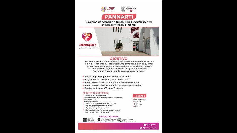 Ofrece DIF Reynosa servicios gratuitos en PANNARTI