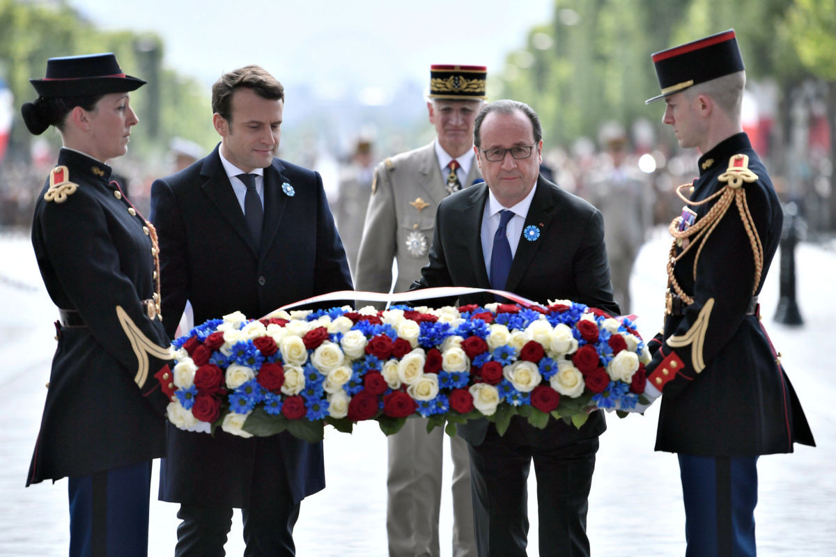 Macron y Hollande, juntos en conmemoración nacional en París