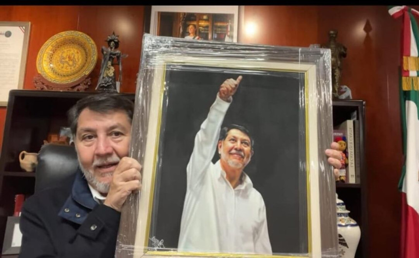 Senado gasta más de 27 mil pesos en retrato de Fernández Noroña