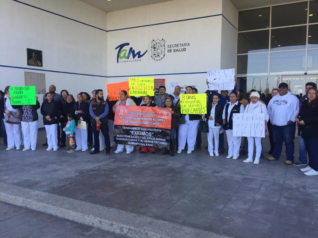 Nueva protesta de trabajadores del hospital civil de Altamira