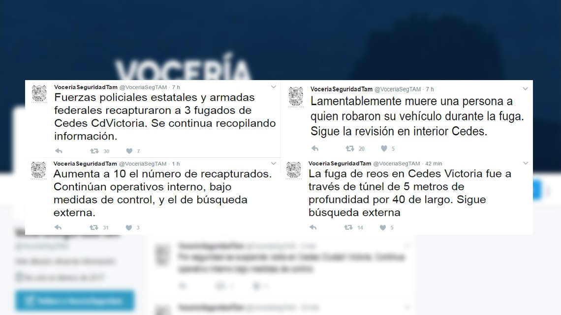 Se fugan 29 reos del Penal de Cd. Victoria, recapturan a 12
