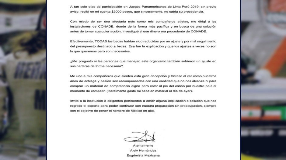 Reducen beca deportiva de Alely Hernández