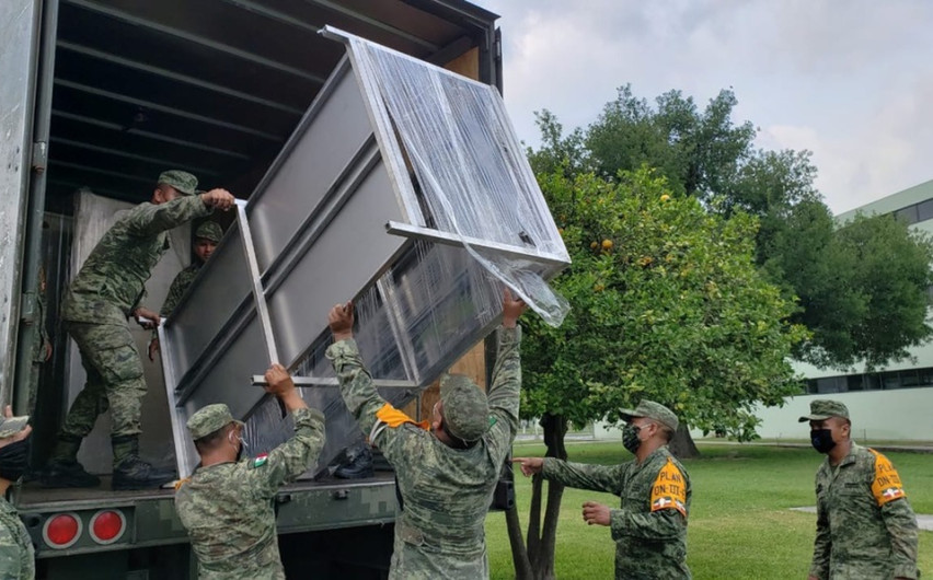 Arriban a Reynosa y Nuevo Laredo insumos para hospitales de Sedena