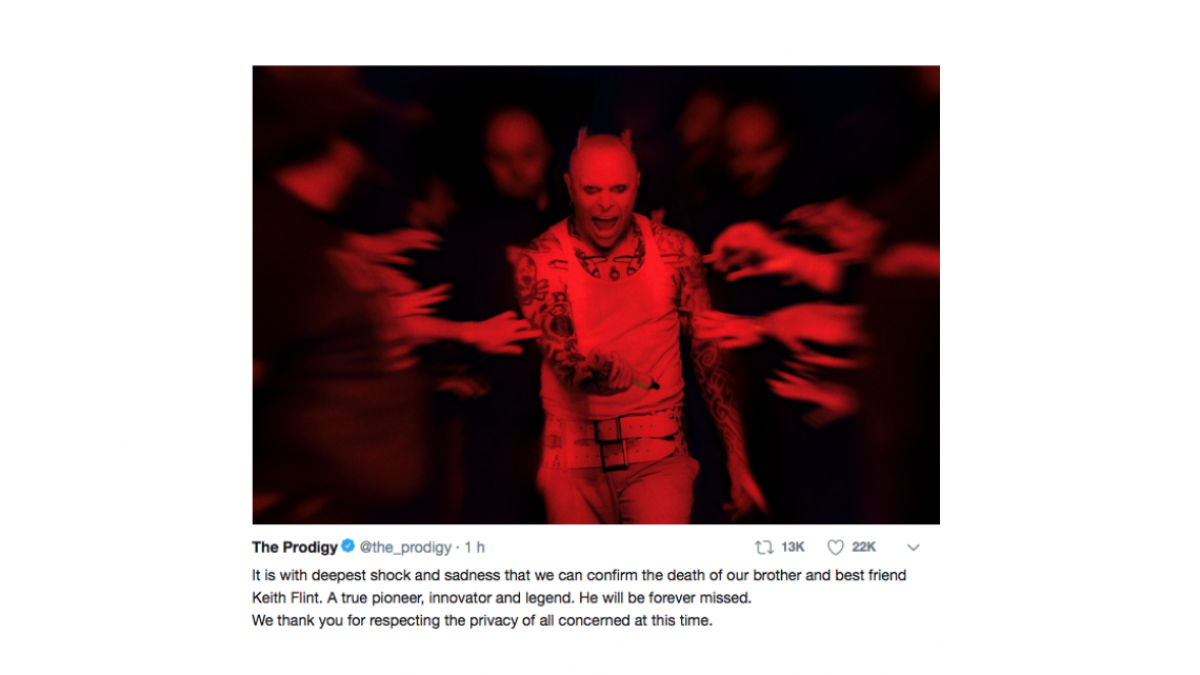 Muere Keith Flint, cantante de The Prodigy
