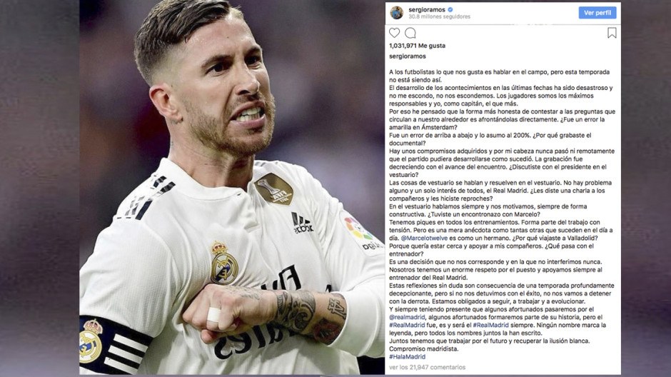 Ramos reconoce que la amarilla forzada "fue un error"