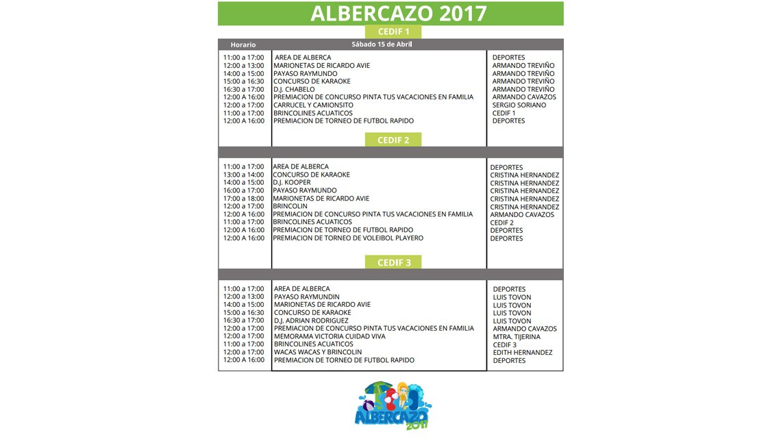 Dan a conocer programas del San Marcazo, Tronconazo y del Albercazo