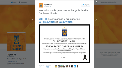 Muere jugador canterano de Tigres